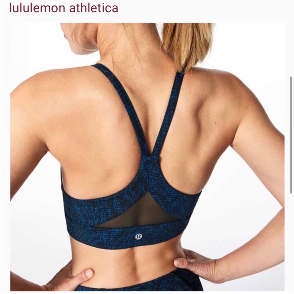 Lululemon" Train Times- bra-Size 6 -black & blue- Good Condition